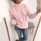 Pull torsadé femme col montant mode explosive