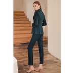 High-end Professional Dark Green Plaid Suit Set