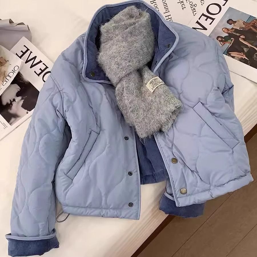 Blue Anti-aging Loose Women's Corduroy Niche Cotton Jacket