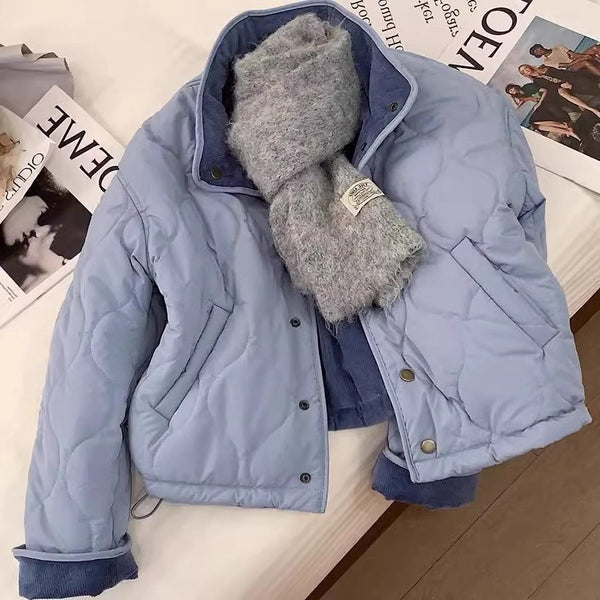 Veste en coton côtelé bleu anti-âge pour femme