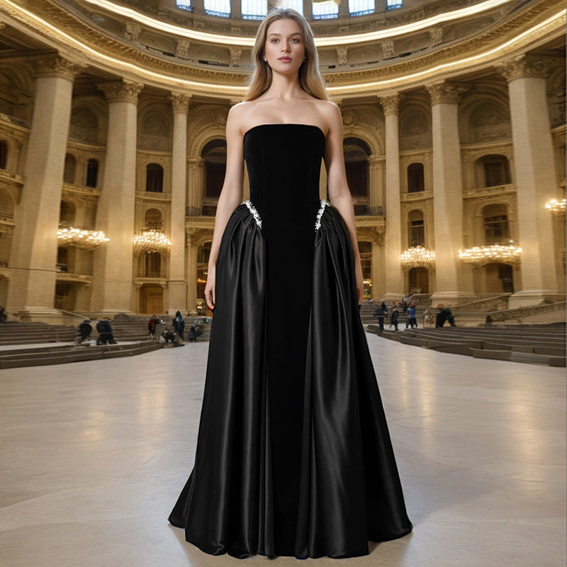 Concevoir une robe longue bustier pour femme