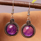 Boucles d'oreilles tendance géométriques rondes rétro en zircon pour femme