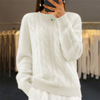 Chandail pull en tricot torsadé rétro à la mode pour femme
