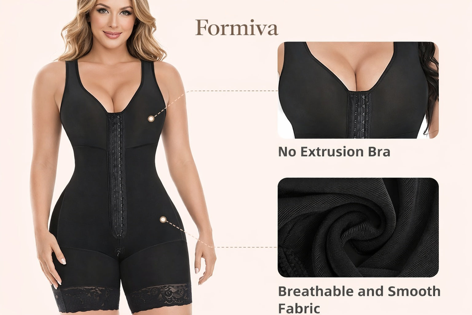 Gaine Amincissante Femme Colombienne Ventre Plat Body Sculptant Effet Push-Up Fessier avec Entrejambe Zippée