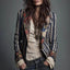 Blazer Bohème Rayé et Color-Block pour Femme