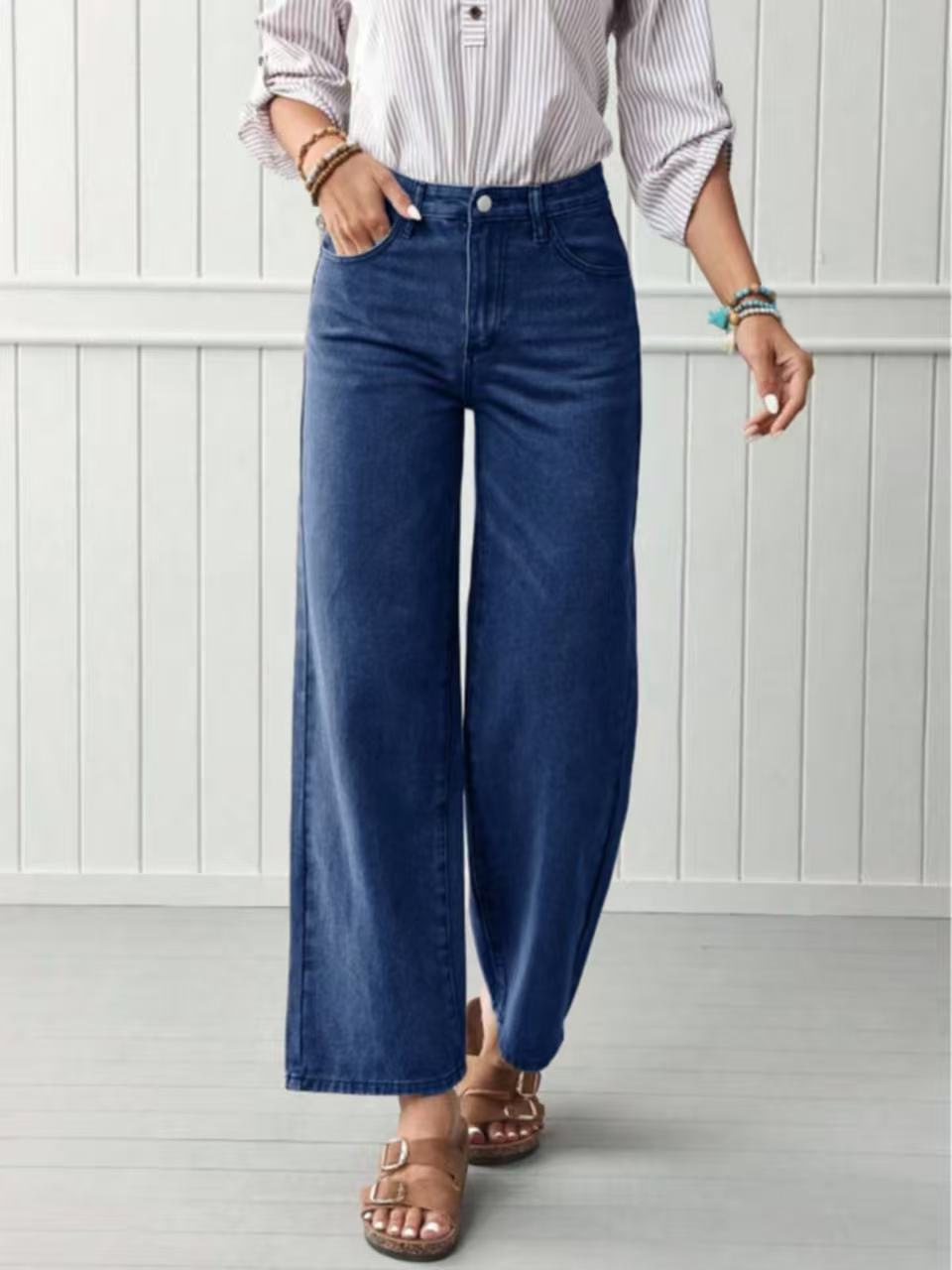 Jeans en jean droits de haute qualité pour femmes