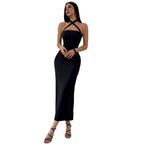Jupe hanches sans manches longue robe femme