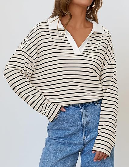 Sweat-shirt décontracté à manches longues avec broderie assortie à l'encolure