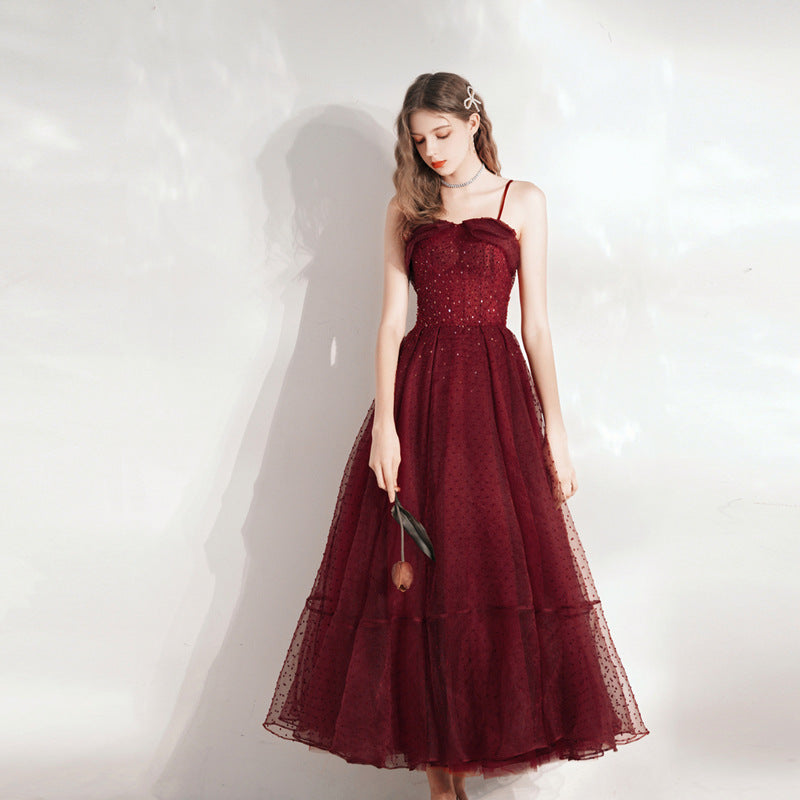 Jupe midi de mariée rouge pour femme