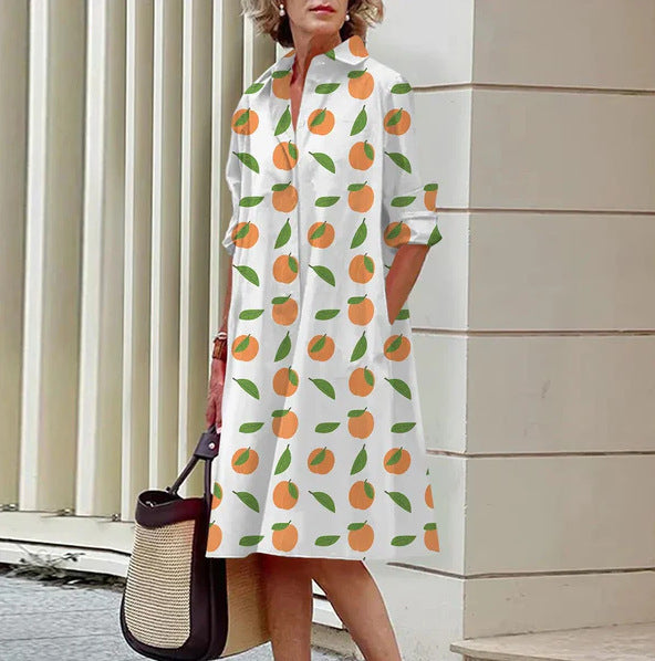 Robe Chemise Confortable Fleurie d'Été Colorée