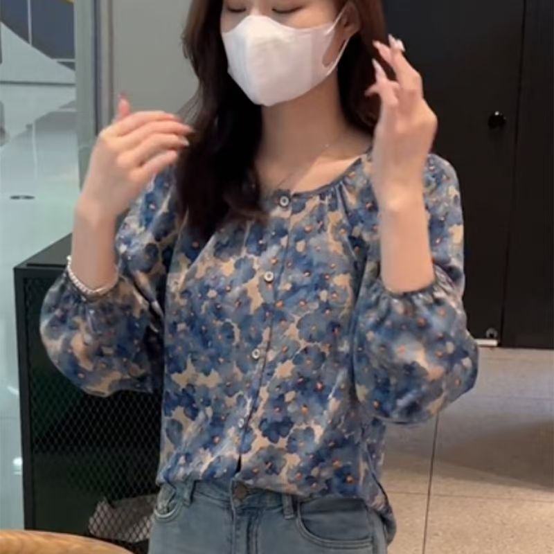 Chemisier en mousseline à imprimé floral pour femme