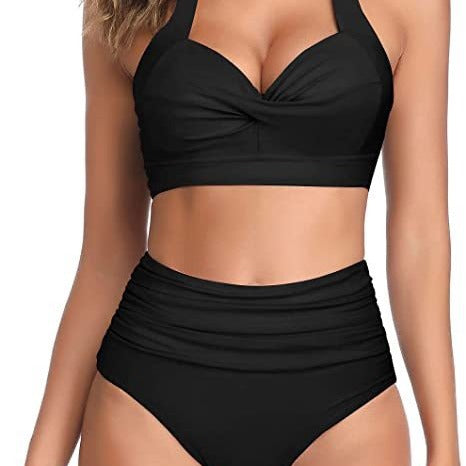 Maillot de bain de vacances au bord de la mer avec haut de bikini fendu à nœud Hover Image