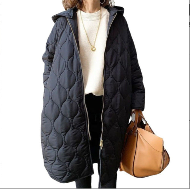 Manteau à capuche en coton à losanges, nouveau, pour femme, collection automne et hiver