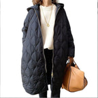 Manteau à capuche en coton à losanges, nouveau, pour femme, collection automne et hiver