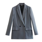 Veste blazer à deux boutons pour femme, style urbain et tempérament