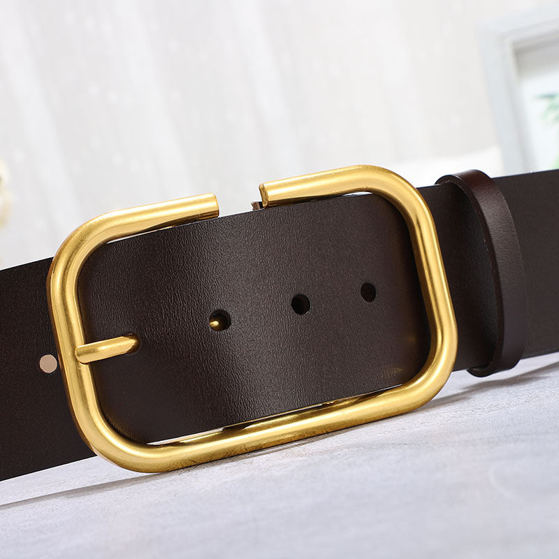 Ceinture large en cuir de vache pour femme