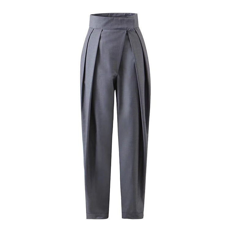 Pantalon décontracté coupe droite et ajustée pour femme