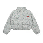 Manteau matelassé en coton à imprimé floral américain pour femme