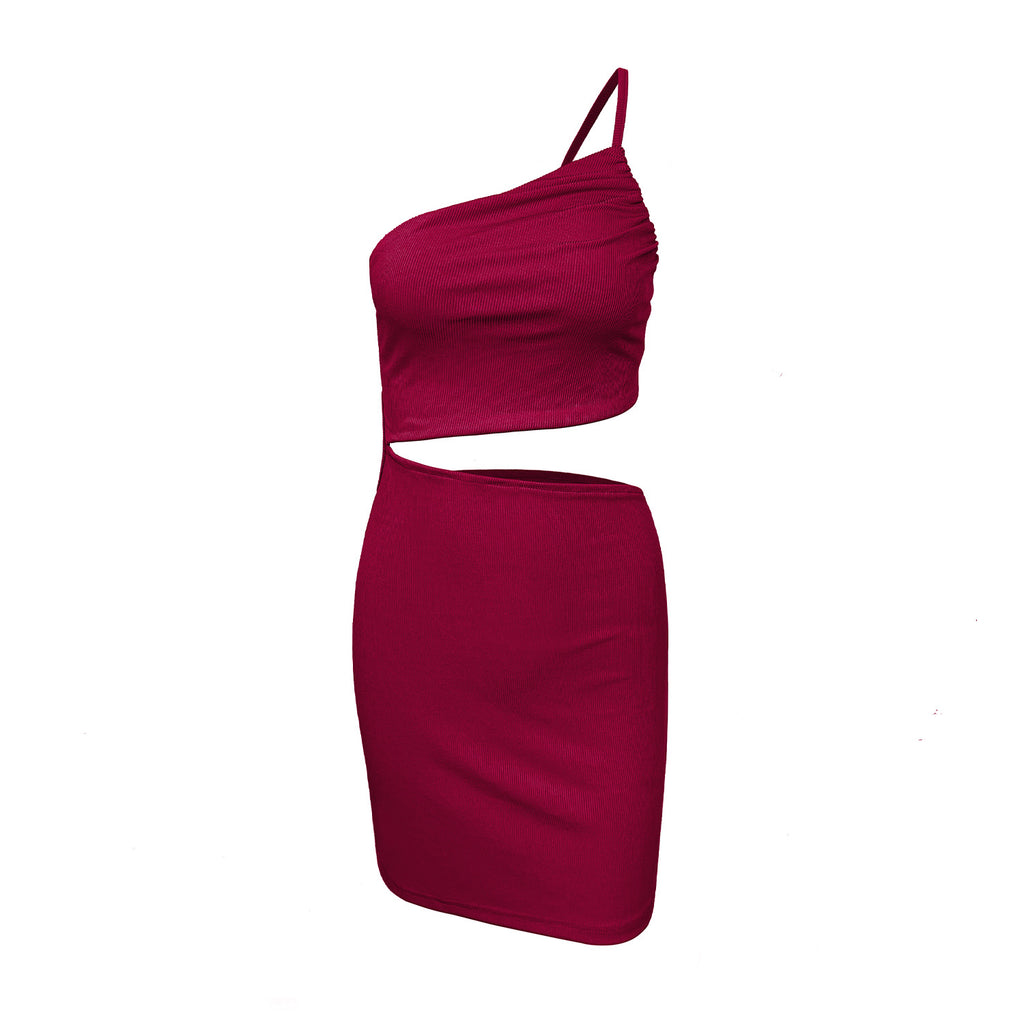 Robe femme avec cordon de serrage, style créateur, coupe ajustée, épaules dénudées