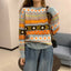 Nouveau Pull Tendance Col Rond Manches Longues Femme Ample Passe-Partout