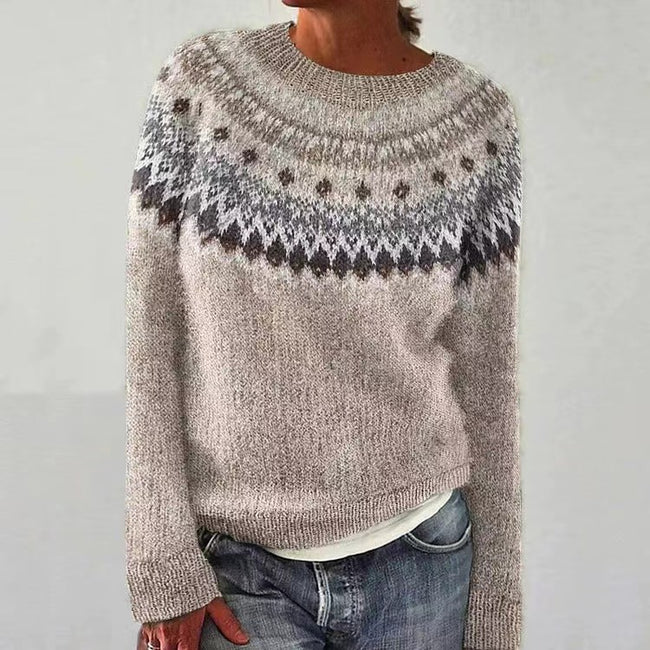 Round Neck Multicolor Loose Fashion Sweater Women Main Image