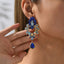 Boucles d'oreilles pendantes de luxe en strass larmées, grandes boucles d'oreilles élégantes tendance, bijoux de déclaration pour femmes, accessoires de fête, de bal et de mariage.