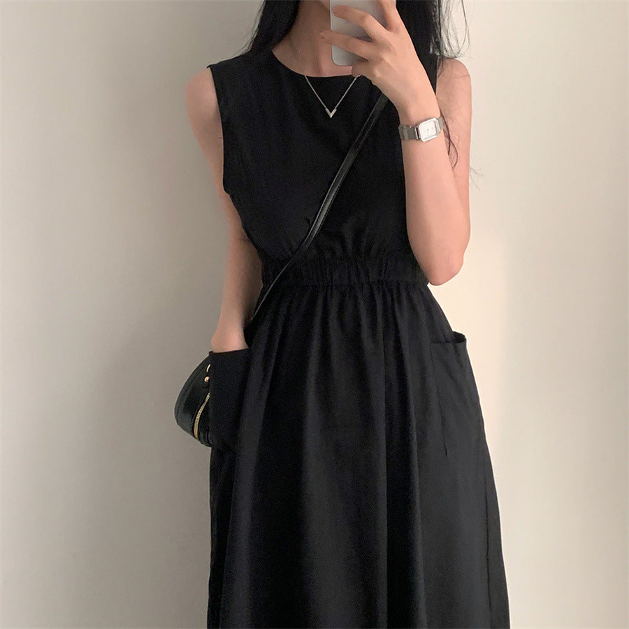 Robe sans manches à poches pour femme