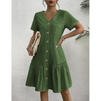 Robe d'été ample en coton et lin pour femme