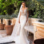 Robe de mariée sirène creuse à col profond pour femme