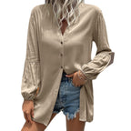 Robe chemise décontractée ample à boutonnage simple pour femme