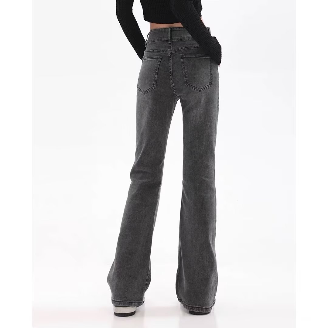 Jeans évasés style rétro américain pour femme