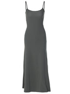 Robe gainante taille haute à bretelles, couleur unie, décontractée, coupe trapèze, longueur genou pour femmes