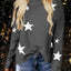 Pull tricoté pour femme, motif XINGX, col roulé, manches longues
