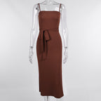 Robe caraco ample et fendue pour femme