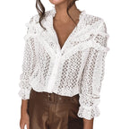 New Fashion Sexy Cut Out Lace Shirt For Women