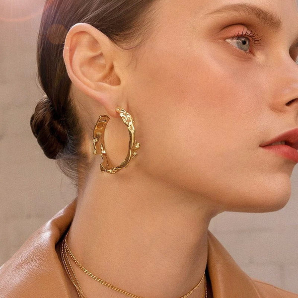 Grosses boucles d'oreilles créoles rondes pour femmes, bijoux de fête, cadeau