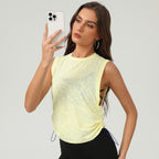 Nouveau Gilet de Sport en Jacquard pour Femme Débardeur sans Manches Respirant