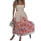 Robe caraco imprimée ajourée pour femme