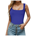 Débardeur côtelé à encolure carrée Vêtements Femme