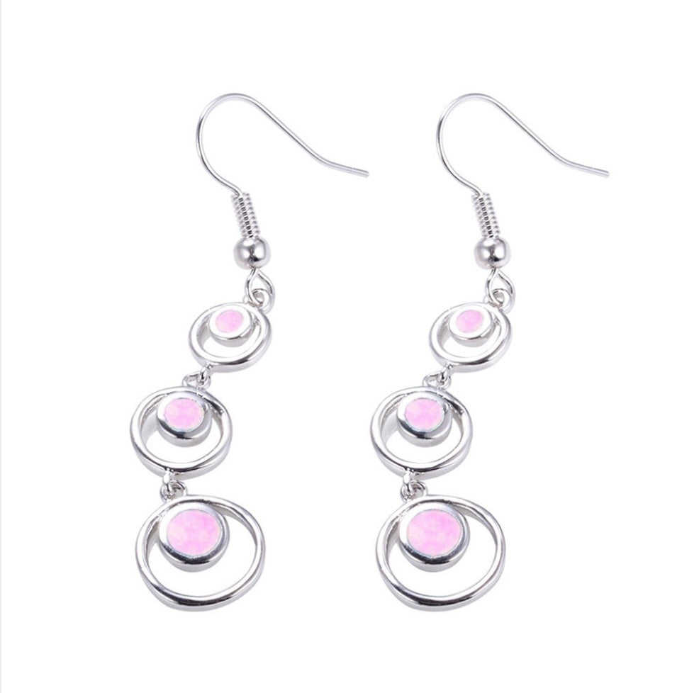 Boucles d'oreilles HAIMIS en opale de feu bleue, grande vente, pour femmes, bijoux fantaisie - Cœur, boîte cadeau offerte