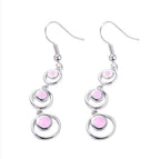Boucles d'oreilles HAIMIS en opale de feu bleue, grande vente, pour femmes, bijoux fantaisie - Cœur, boîte cadeau offerte