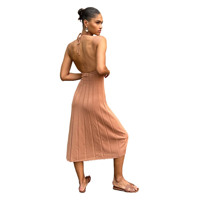 Robe plissée en tricot américain d'été pour femme Main Image