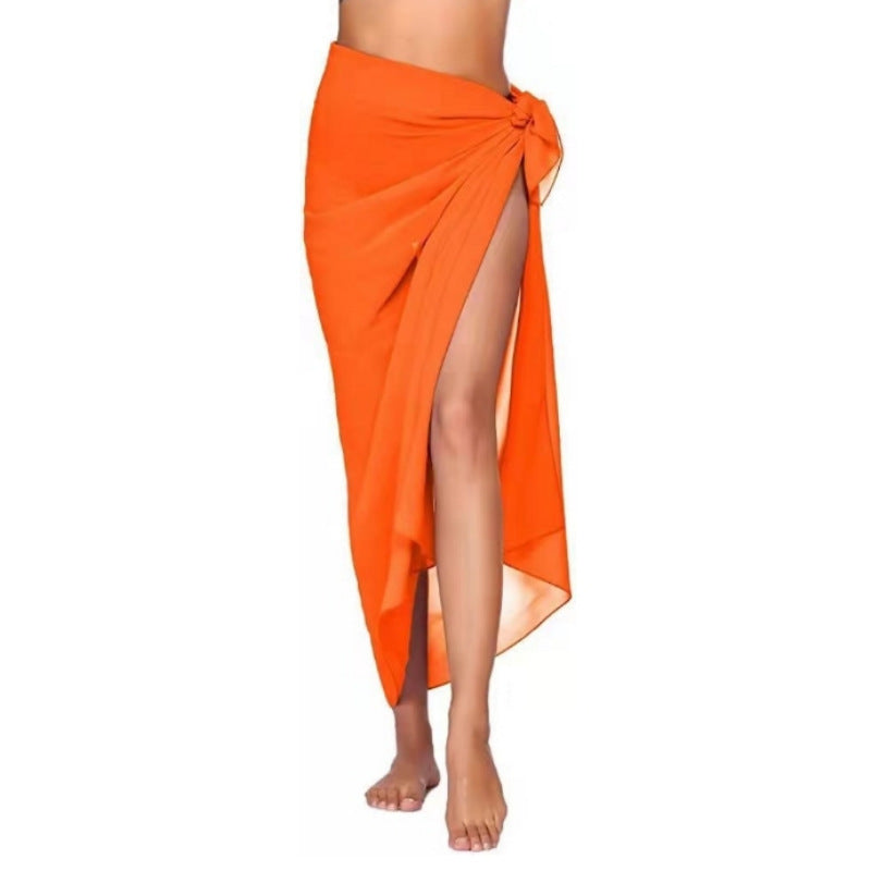 Women's Sarong Swimsuit Blouse Chiffon Long Bikini