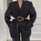 Ceinture Vachette avec boucle pour femme, costume cool