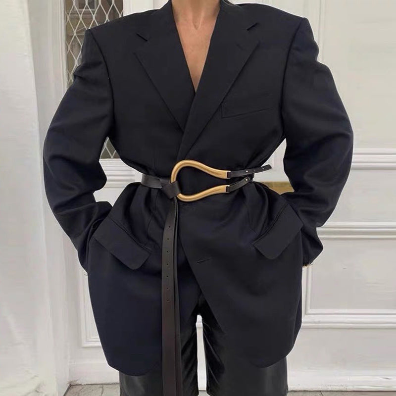 Ceinture Vachette avec boucle pour femme, costume cool