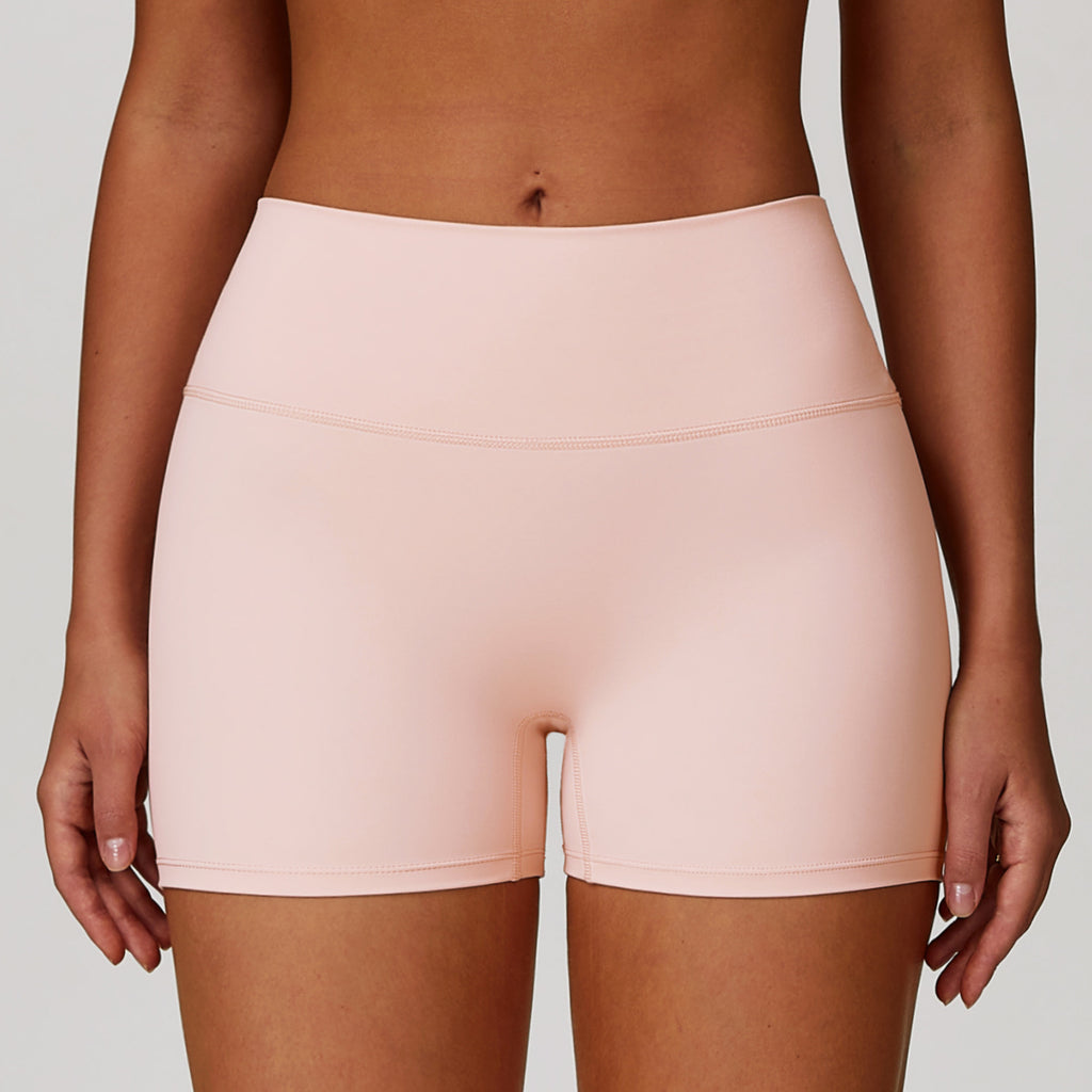 Short de yoga brossé taille haute pour femme