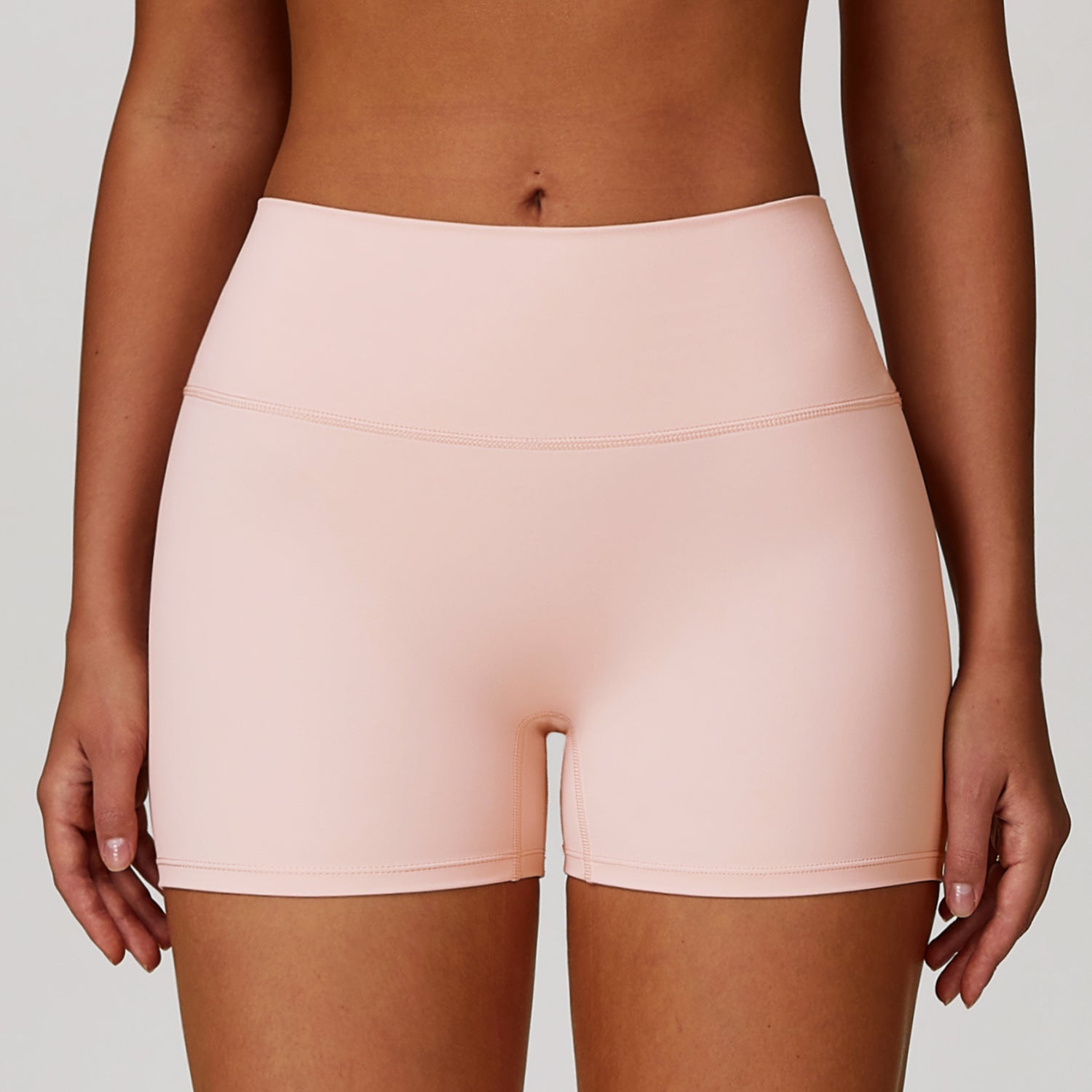 Short de yoga brossé taille haute pour femme