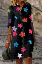 Robe en Coton et Lin à Motifs pour Femme