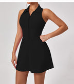 Robe de sport moulante taille haute à revers pour femme