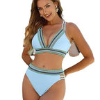Maillot de bain deux pièces taille haute pour femme